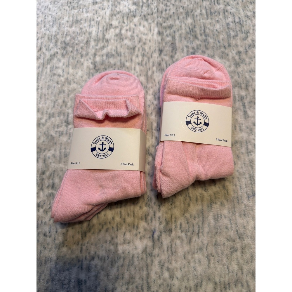 Yacht & Smith Pink Socks 3 Pair Pack Size‎ 9-11 Cotton Blend Ankle Socks